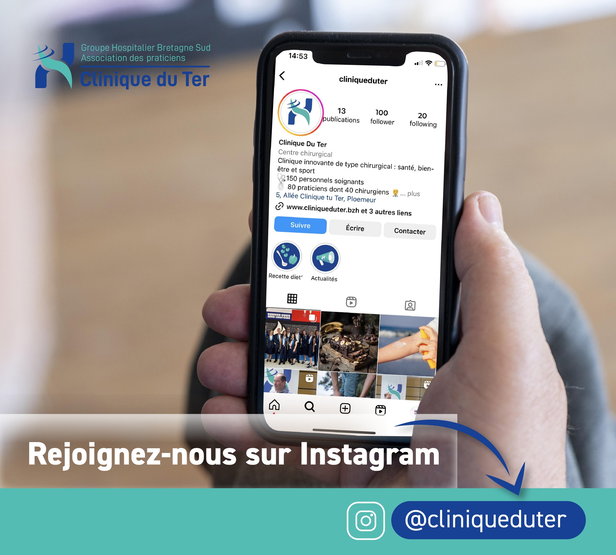 La Clinique du Ter est désormais présente sur Intagram 